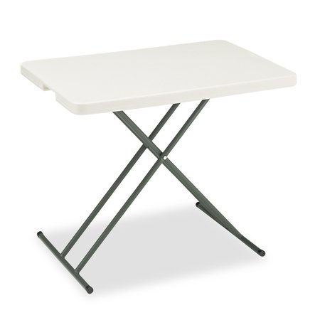 ICEBERG Rectangle Folding Table, 30" W, 20" L, 25" to 28" H, Platinum/Gray Top 65490